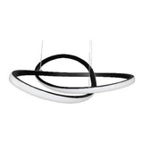 Lustre Pendente Led Neon Moderno Preto - 24w- 5000k Br. Frio