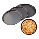 Charolas Para Hornear Pizza Set De 3 Piezas Antiadherente