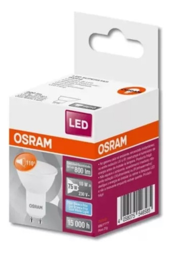 Lampara Dicroica Led Osram 10w Gu10 Luz Fria 110º