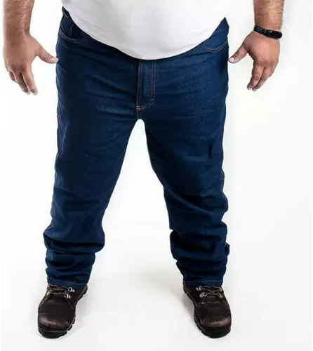 Calça Jeans Plus Size Masculina De Trabalho Especial Lycra 