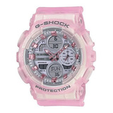Reloj Casio G-shock Original Rosa Transparente Para Dama E-w Color Del Fondo Morado