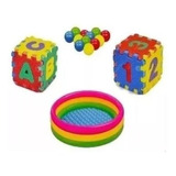 Piscina Tapete Foamy 200 Pelota Combo Bebe Parque Infantil E