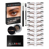 Allrose Kit De Sellos De Cejas Y Plantillas De Cejas, Kit De