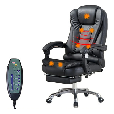 Silla de Oficina de Lujo con Masaje de 7 Nodos, Silla Ejecutiva Reclinable, Reposapiés Integrado, Control Remoto, para Home Office y Alivio de Dolor Muscular | Meses sin interés