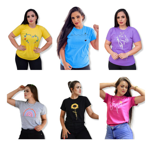 Blusinhas Feminina Atacado Revenda Kit 6 Camisetas