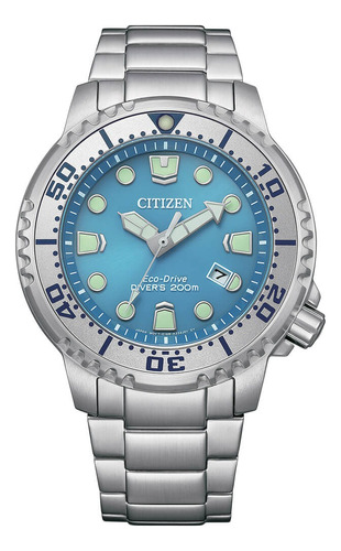Reloj Citizen Bn016555l Para Hombre Bisel Giratorio 200mts Color De La Malla Plateado Color Del Bisel Plateado Color Del Fondo Azul