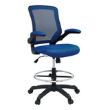 Silla Giratoria Modway Veer, Acero Inoxidable, Azul