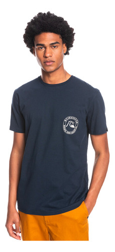 Polera  Quiksilver Rolling Waves Hombre Azul