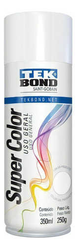 Pintura Aerosol Tekbond Secado Rapido 350 Ml Color Blanco Brillante