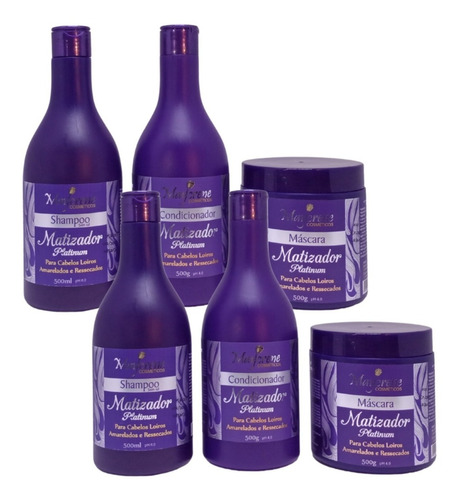 2 Kits Matizadores Platinum Maycrene Hidrata E Desamarela