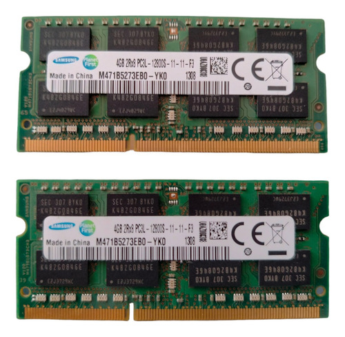 Memorias Ram Samsung 8gb (4gbx2) 2rx8 Pc3l 12800s Portátiles