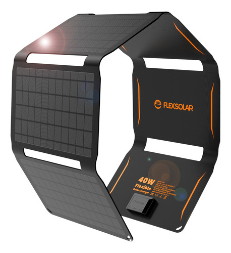 Flexsolar Cargador De Panel Solar Plegable De 40 W Con Sali.