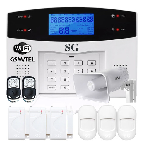 Alarma Kit Wifi Gsm Telefono Celular Inalambrica App Control Seguridad Sistemas Vecinales Casa Negocio Sensores