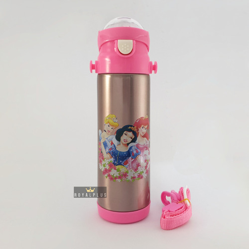 Termo Botella Termica Infantil 500ml Disney Acero Con Correa