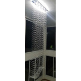 Lustre Modelo Onda Retangular, Pé Direito Alto, Com Led Cor Branco 110v/220v