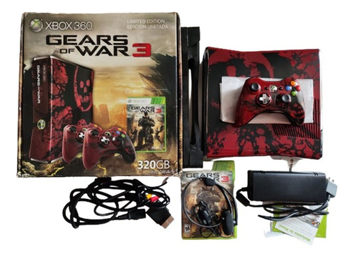Xbox 360 Slim Edicion Gears Of War 3 320gb En Caja + Juego
