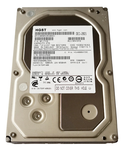 Disco Duro Interno Hus724040alr641 Sata3.0 De 4 Tb, 7200 Rpm