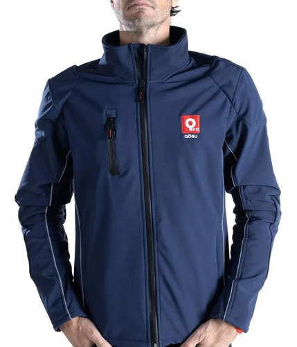 Campera Moto Softshell Blue Jacket Protecciones Qobu Avant