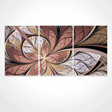 Quadro Abstrato Decorativo 180x90 Borboleta Vitral Flor Rose