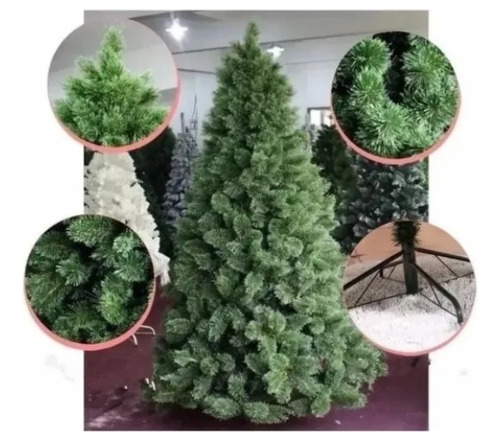 Árvore Pinheiro De Natal Luxo Verde Nevada 1,80m 420 Galhos 