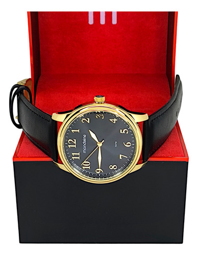 Relógio Mondaine Masculino Dourado Pulseira De Couro Casual