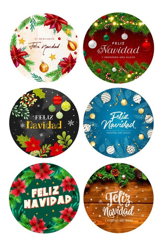 Estupendo Manteles Individuales Redondos De Navidad 6 Pz