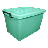 Caja Organizador 42lts  Apilable Tapa-cierre-ruedas Aqua X2