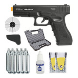 Pistola Airgun Co2 G17 Glock 4.5 -qgk + Kit Com 600 Esferas