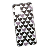 Funda Case Corazones Negro Lila Moda Para Celular Galaxy