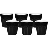 Set X6 Vaso De Café 90 Ml Cerámica Negro Oxford