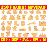 Pack De Vectores Corte Laser - 250 Figuras Navidad