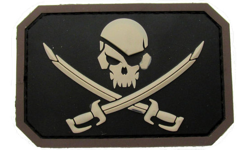 Parche De Moral De Bandera De Calavera Pirata - Pvc (negro (