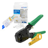 Kit Alicate Crimpador Rj45 E Rj11 + 100x Conectores Rj45