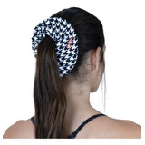 Scrunches Houndstooth Print Everlast Color Blanco
