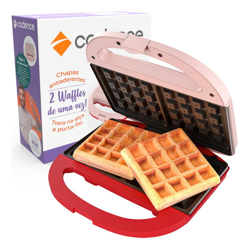 Máquina Waffles Duet Cadence Waf200 750w Chapa Antiaderente