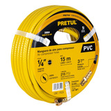 Manguera De Pvc Para Compresor, 15 M X 1/4 , Pretul 20664