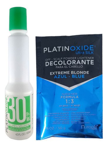 Set Decolorante Azul +  Platinoxide Peróxido  Nutrapel 