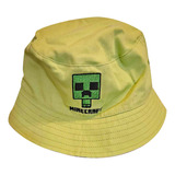 Gorro Bucket Minecraft Doble Vista P/ Niños Pescador *sk