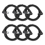 Pack De 6 Cables De Parche Xlr Macho A Hembra