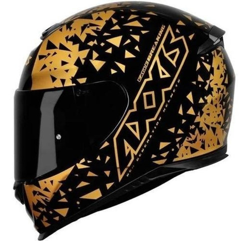 Capacete Axxis Breaking Gloss Black Gold