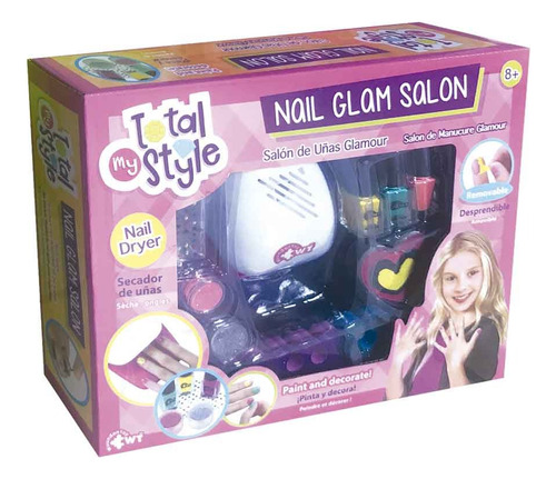 Set Salón Uñas Decorativas Con Secador Juego Niñas Didáctico