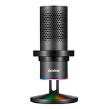 Micrófono Godox Em68x Condensador Usb Para Streaming Rgb Color Negro