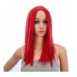 Peluca Para Mujeres Cabello Liso 14 Pulgadas Rojo