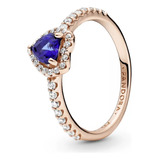 Anillo Pandora Con Forma De Corazón Azul Con Revestimiento D