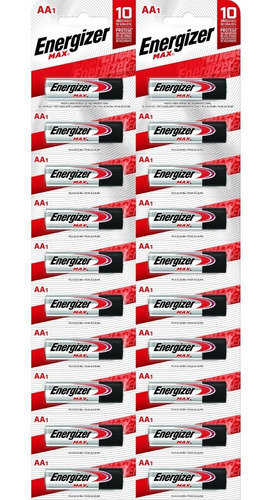 Pack 20 Pilas Alcalinas Energizer Max Aa Mayorista Oficial