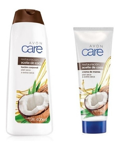 Avon Care Aceite De Coco Locion Corporal Crema Manos Set X2