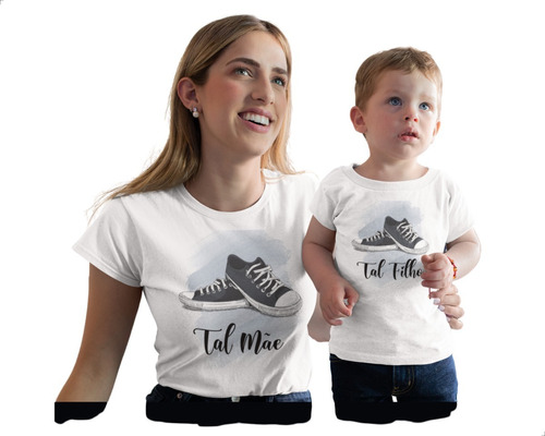 Kit 2 Camisetas Tal Mãe E Filho Camisa Babylook Oferta Show