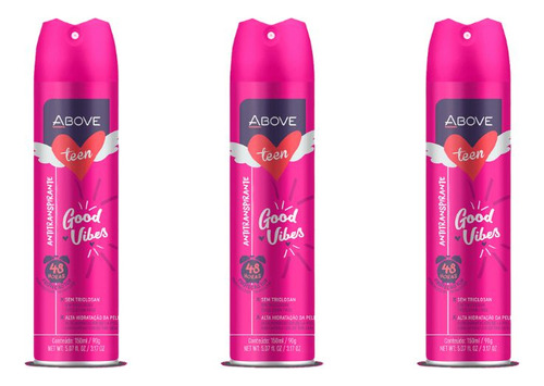 Desodorante Aerossol Above 150 Ml Feminino Good Vibes-kit3un