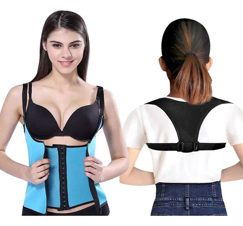 Faja Corset Cierre Neoprene + Corrector De Postura Mujer