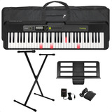 Organo Teclado Casio Lk-s250 Atril Fuente Funda Pedal Pie